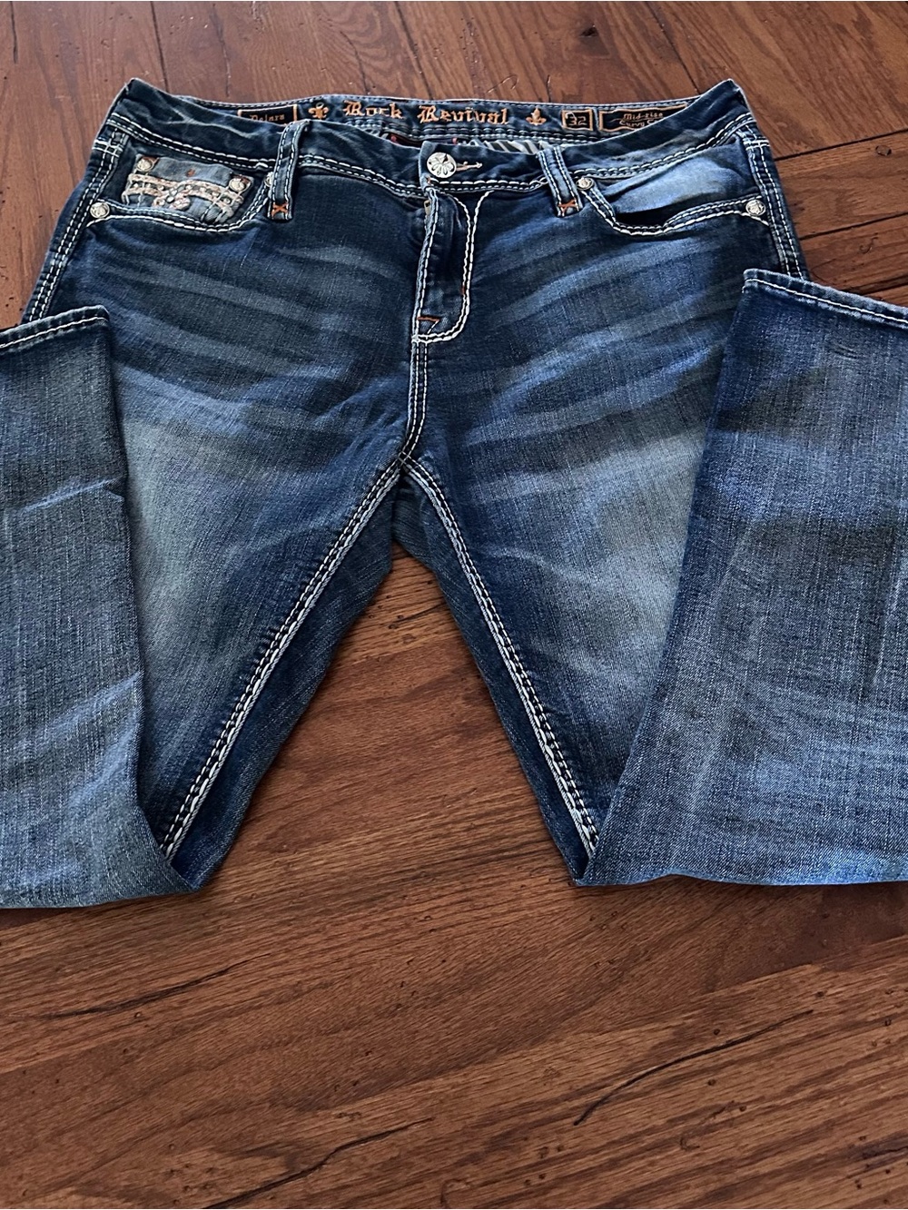 Rock Revival Women's Dark Blue Cropped/Ankle Jeans - Picture 5 of 5
